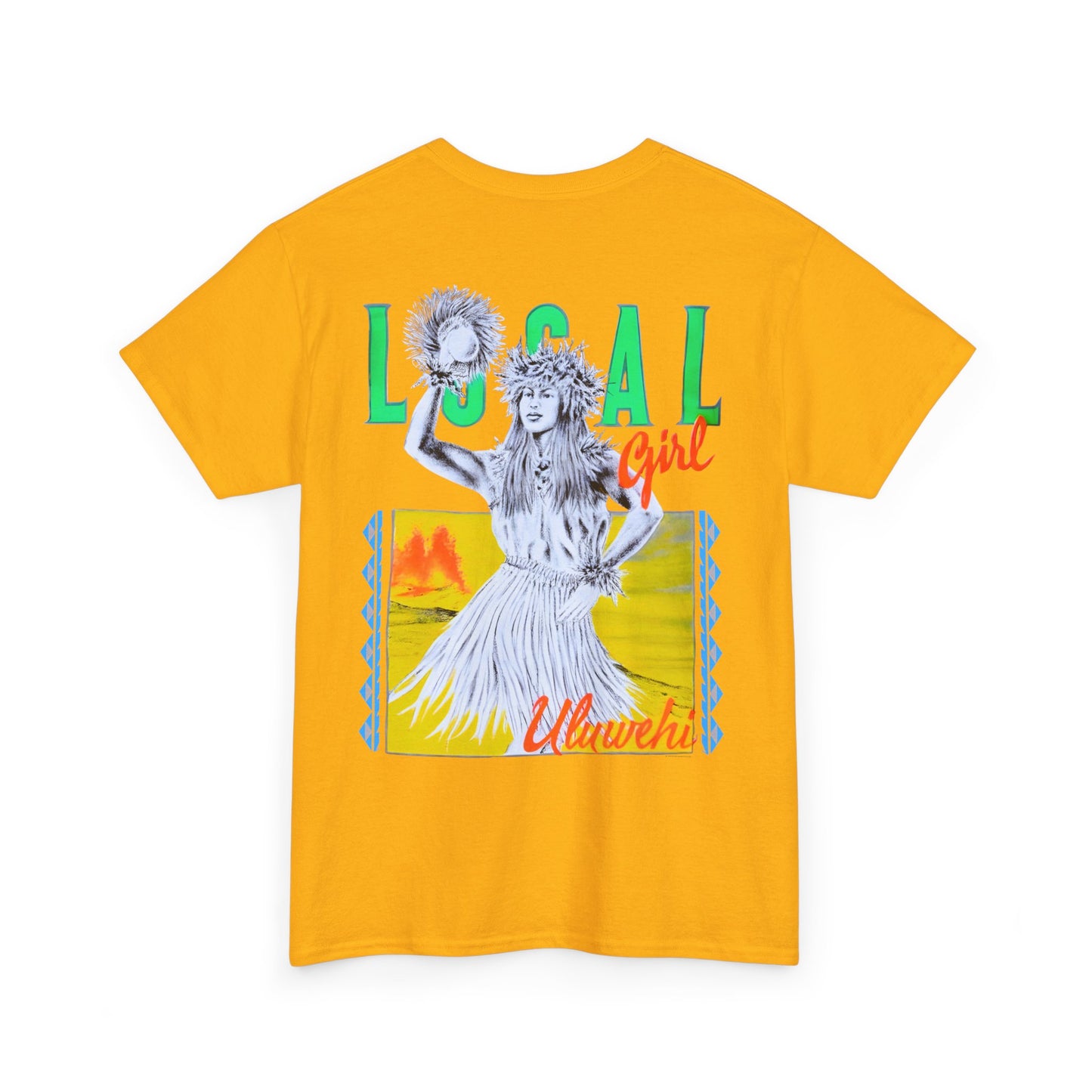 Hawaiian Strength Local Girl Uluwehi Vintage Design 90s New Print T-shirt Unisex Heavy Cotton Tee