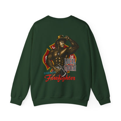 Hawaiian Strength Hawaiian Firefighter Local Strength Vintage Design 90s New Print Unisex Heavy Blend™ Crewneck Sweatshirt