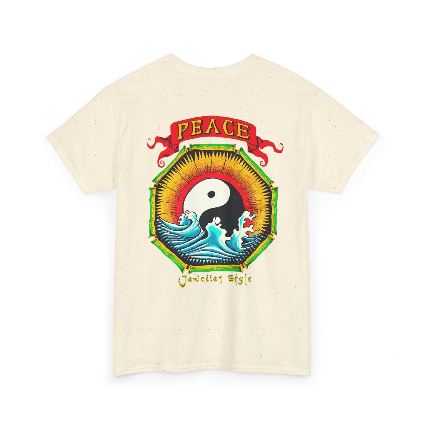 Jawaiian Strength Peace Jawaiian Style Vintage Design 90s New Print Unisex Heavy Cotton Tee