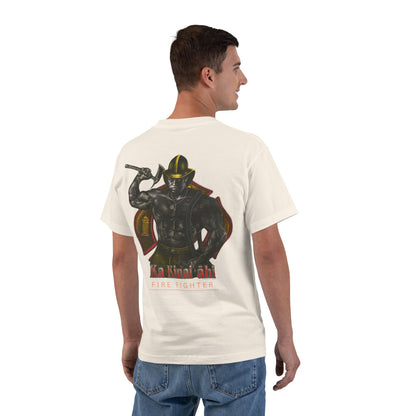 Hawaiian Strength Fire Fighter Ka Kainai ahi Vintage Design 90s New Print Beefy-T®  Short-Sleeve T-Shirt