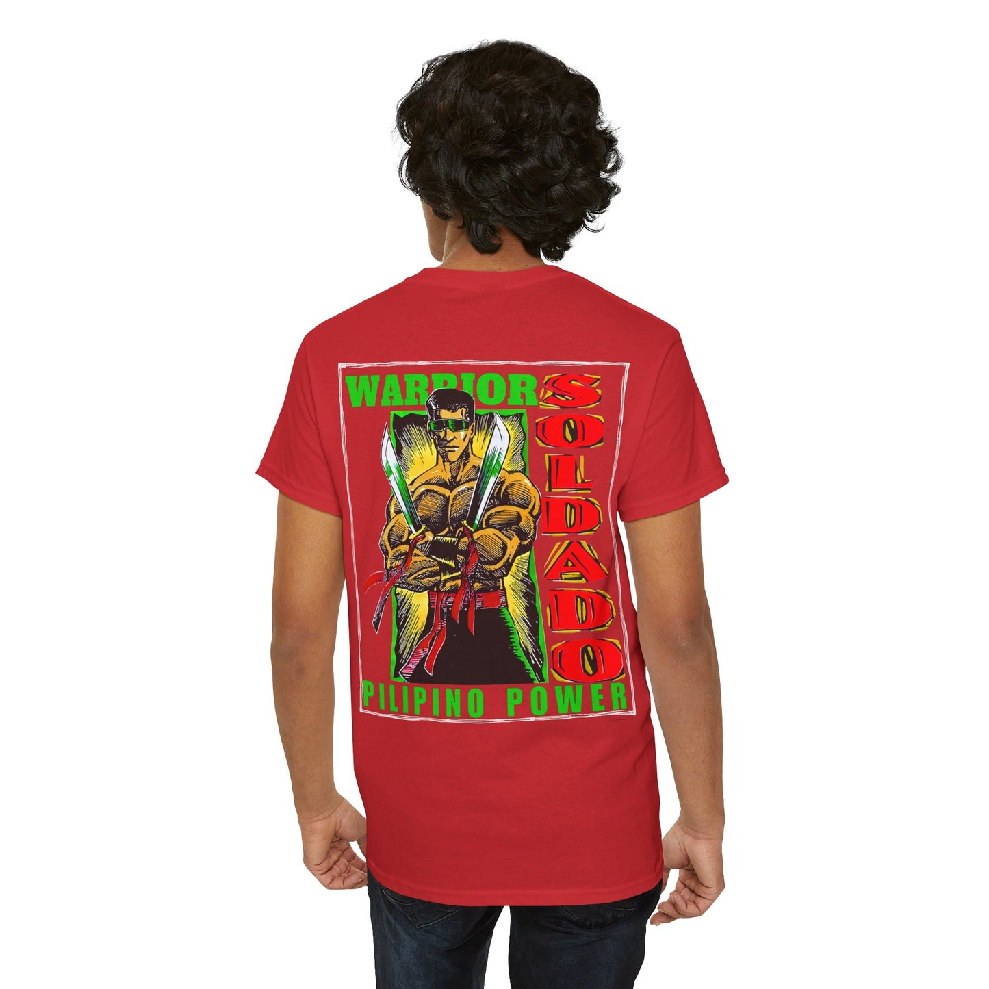 Filipino Strength Soldado Warrior Pilipino Power Vintage Design 90s New Print Unisex Heavy Cotton Tee