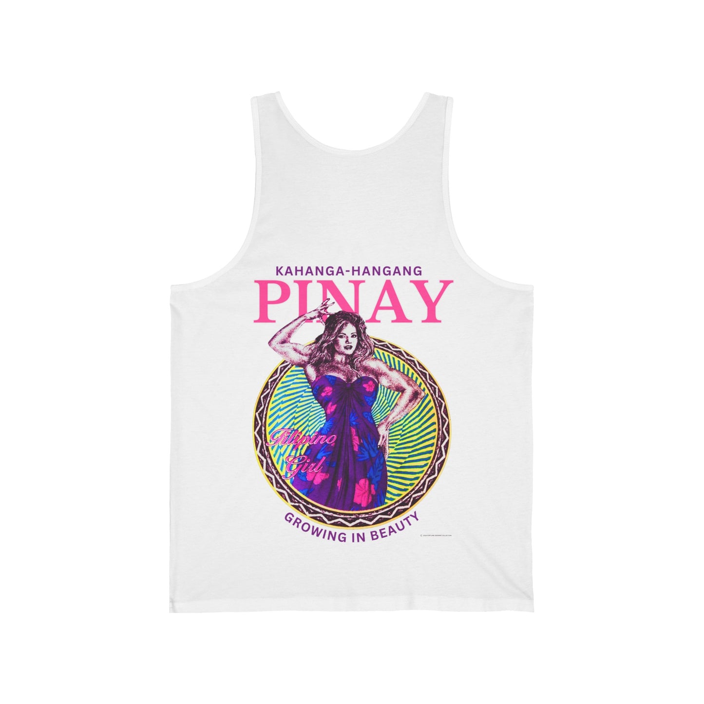 Filipino Strength Pinay Growing in Beauty Filipino Girl Kahanga Hangang Vintage Design 90s New Print Unisex Jersey Tank