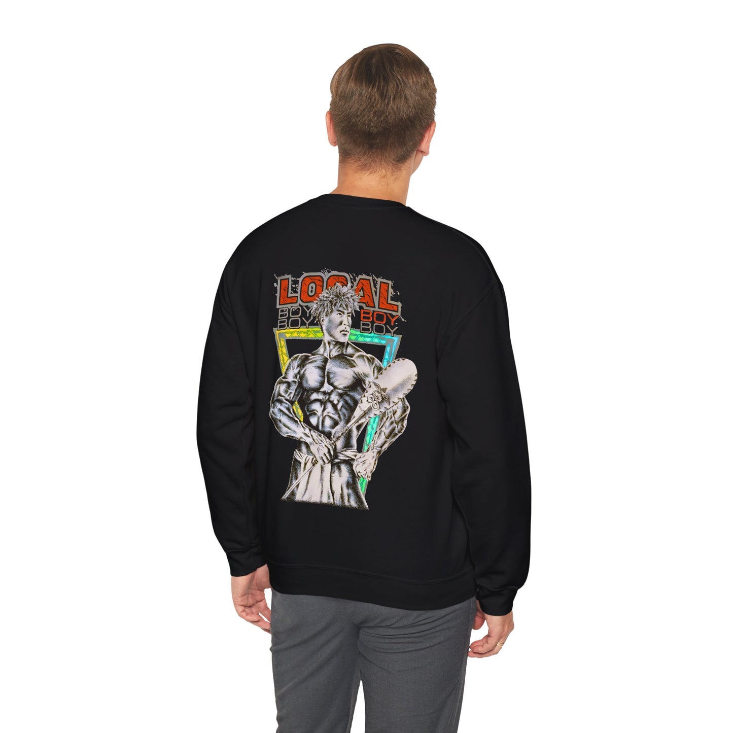 Hawaiian Strength Local Boy Vintage Design 90s New Print Unisex Heavy Blend™ Crewneck Sweatshirt