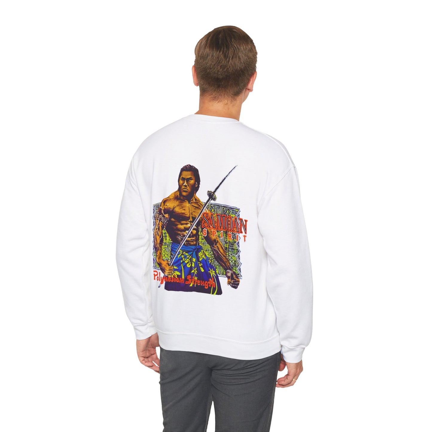 Samoan Strength Samoan Spirit Polynesian Strength Vintage Design 90s New Print Unisex Heavy Blend™ Crewneck Sweatshirt