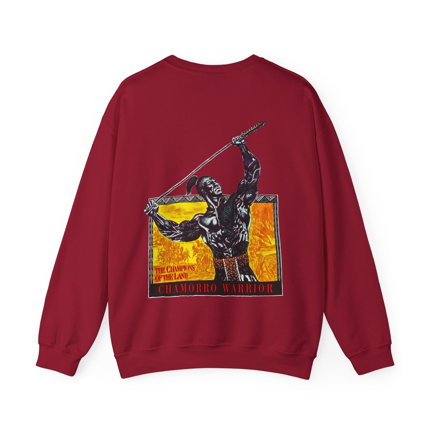 Chamorro Warrior Guam The Champions Of The Land Vintage Design 90s New Print Unisex Heavy Blend™ Crewneck Sweatshirt