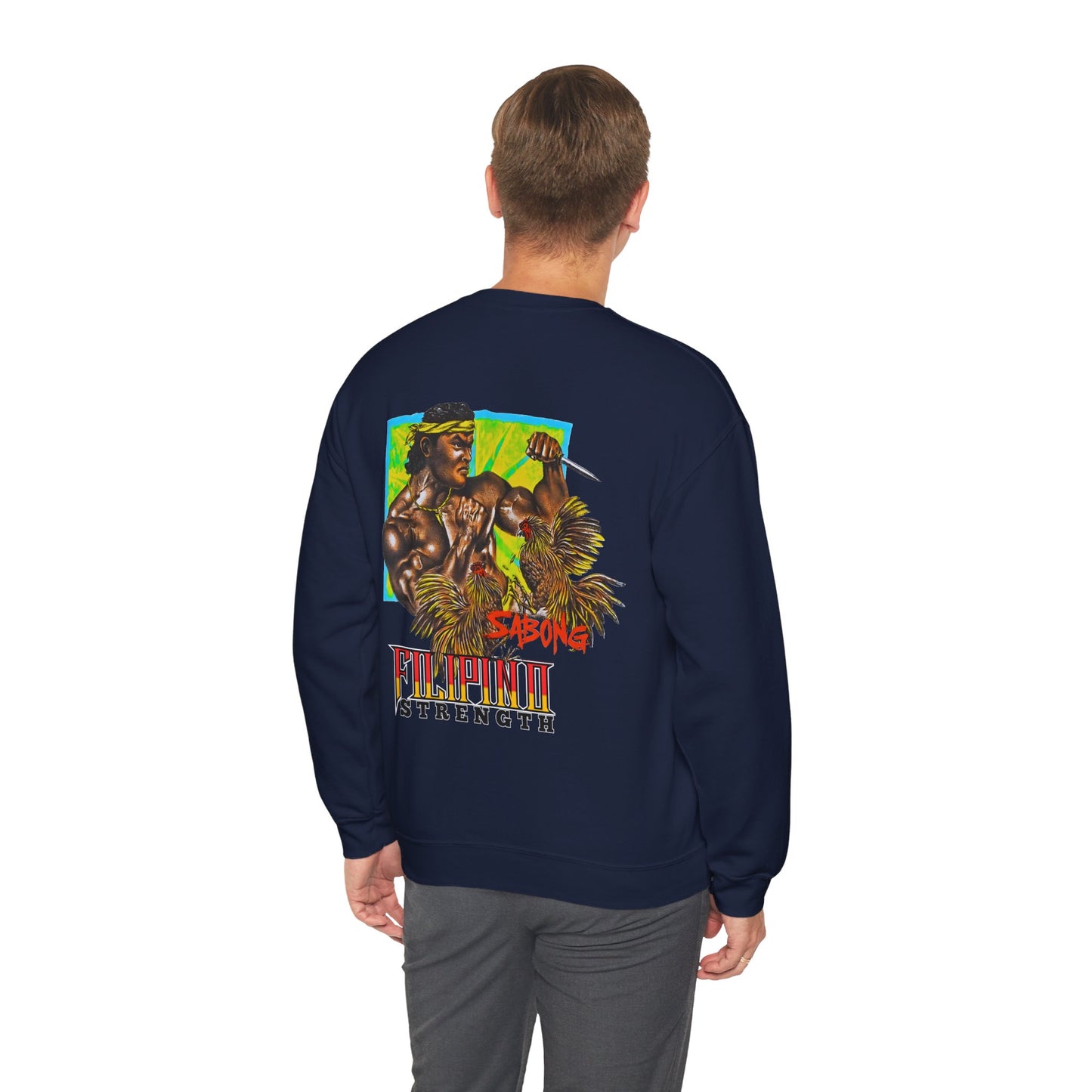 Filipino Strength Sabong Vintage Design 90s New Print Unisex Heavy Blend™ Crewneck Sweatshirt