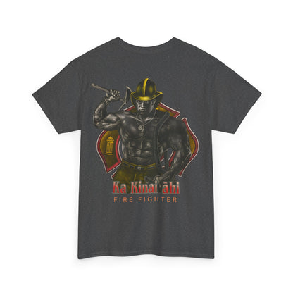 Hawaiian Strength Fire Fighter Ka Kainai ahi Vintage Design 90s New Print Unisex Heavy Cotton Tee