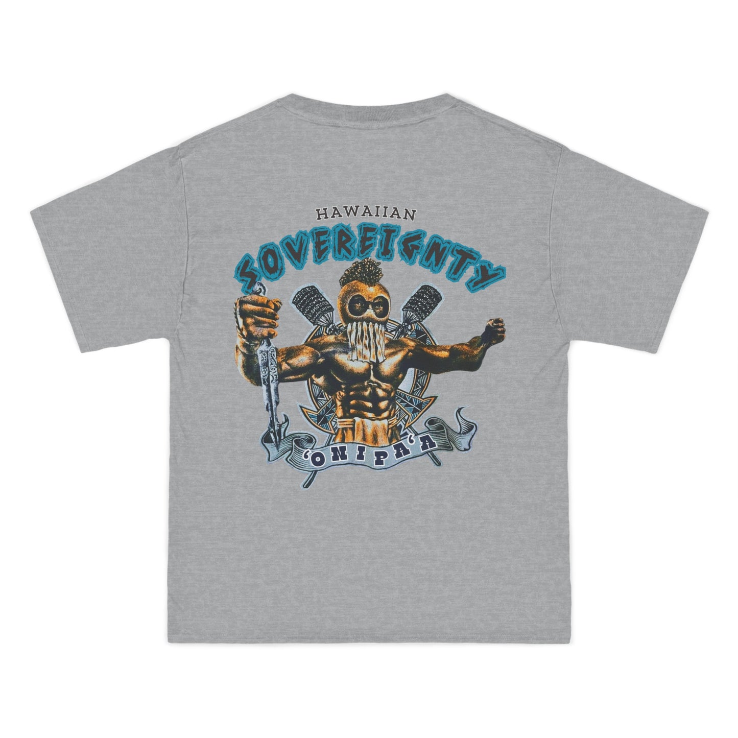 Hawaiian Strength Hawaiian Sovereignty 'Onipa'a Vintage Design 90s New Print Beefy-T®  Short-Sleeve T-Shirt