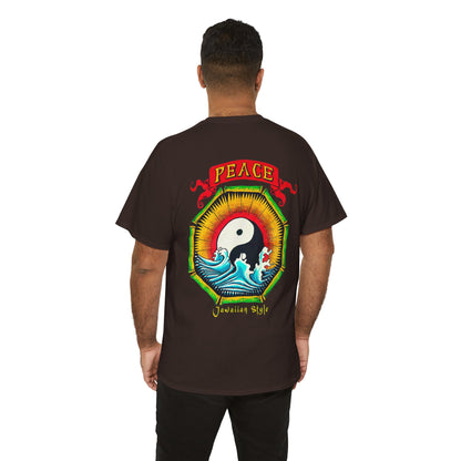 Jawaiian Strength Peace Jawaiian Style Vintage Design 90s New Print Unisex Heavy Cotton Tee