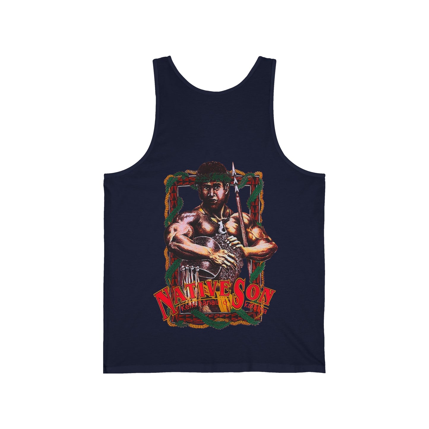 Hawaiian Strength Native Son Keiki Hanau o Ka'aina Vintage Design 90s New Print Unisex Jersey Tank