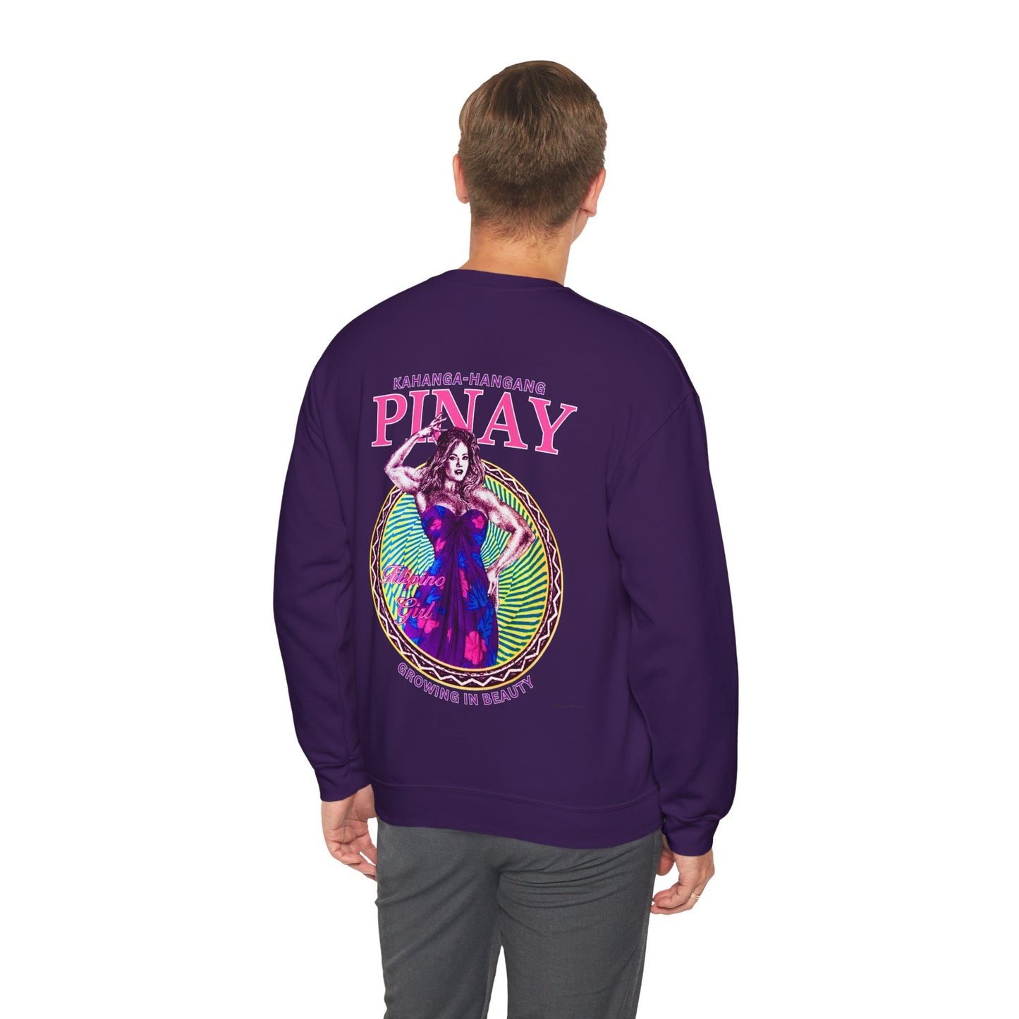 Filipino Strength Pinay Growing in Beauty Filipino Girl Kahanga Hangang Vintage Design 90s New Print Unisex Heavy Blend™ Crewneck Sweatshirt