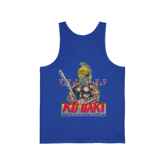 Hawaiian Strength Hawaiian Guardian Ku Uaki Vintage Design 90s New Print Unisex Jersey Tank