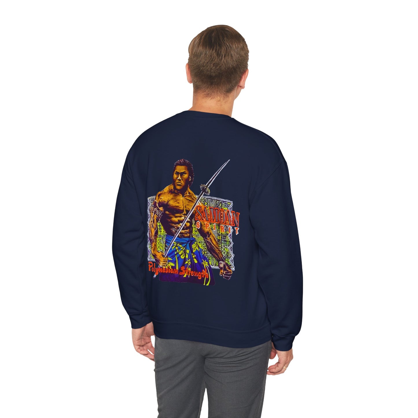 Samoan Strength Samoan Spirit Polynesian Strength Vintage Design 90s New Print Unisex Heavy Blend™ Crewneck Sweatshirt