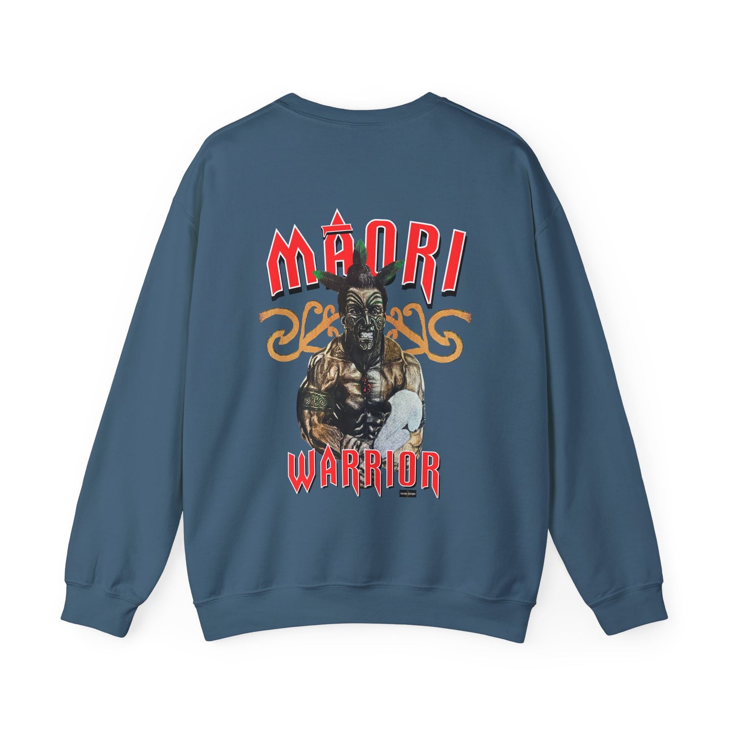 Local Strength Maori Warrior Vintage Design 90s New Print Unisex Heavy Blend™ Crewneck Sweatshirt