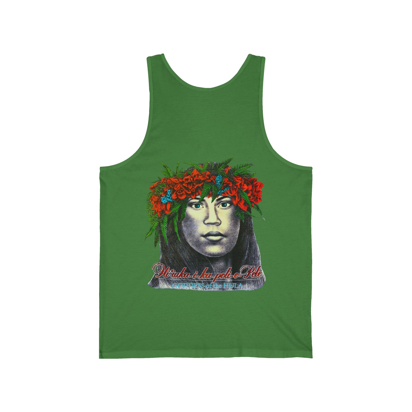 Hawaiian Strength Goddess of the Hula Hi'iaka-i-ka-poli-o-Pele Vintage Design 90s New Print Unisex Jersey Tank