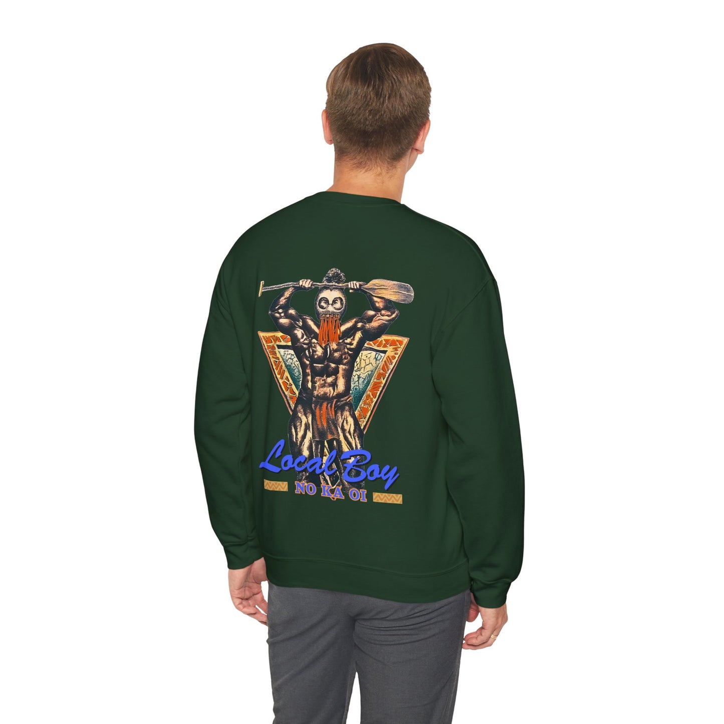 Hawaiian Strength Local Boy No Ka Oi Vintage Design 90s New Print Unisex Heavy Blend™ Crewneck Sweatshirt