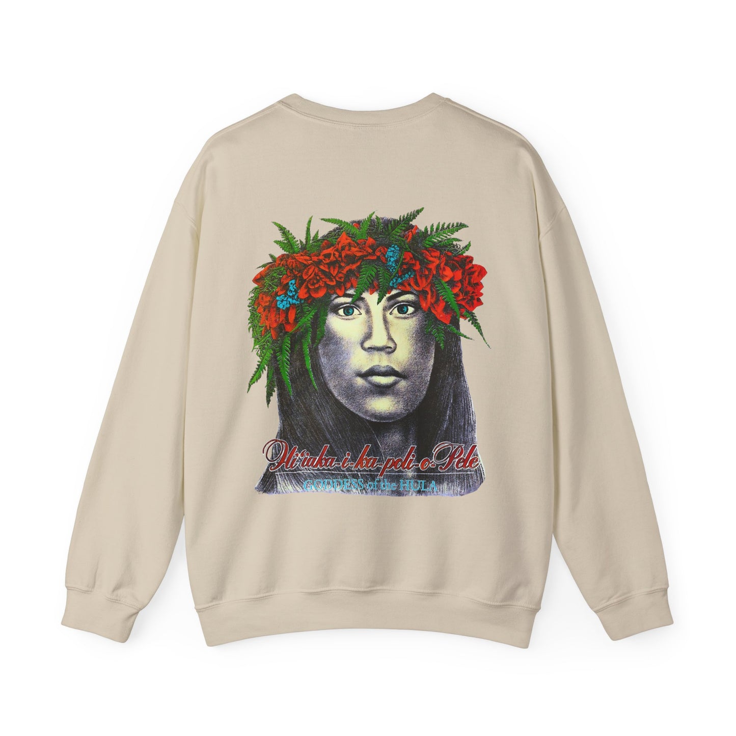 Hawaiian Strength Goddess of the Hula Hi'iaka-i-ka-poli-o-Pele Vintage Design 90s New Print Unisex Heavy Blend™ Crewneck Sweatshirt