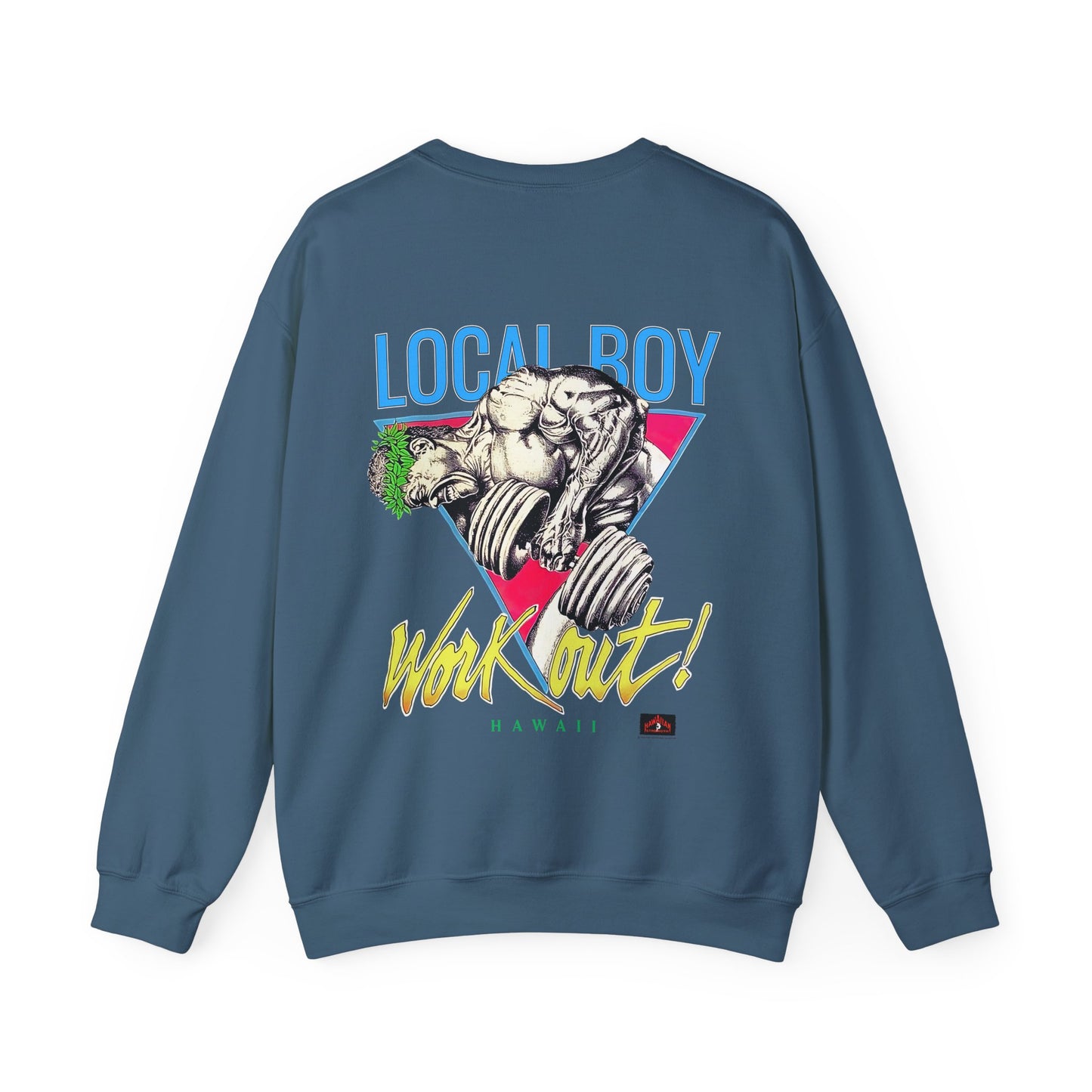 Hawaiian Strength Local Boy Work Out Hawaii Vintage 90s Design New Print Unisex Heavy Blend™ Crewneck Sweatshirt