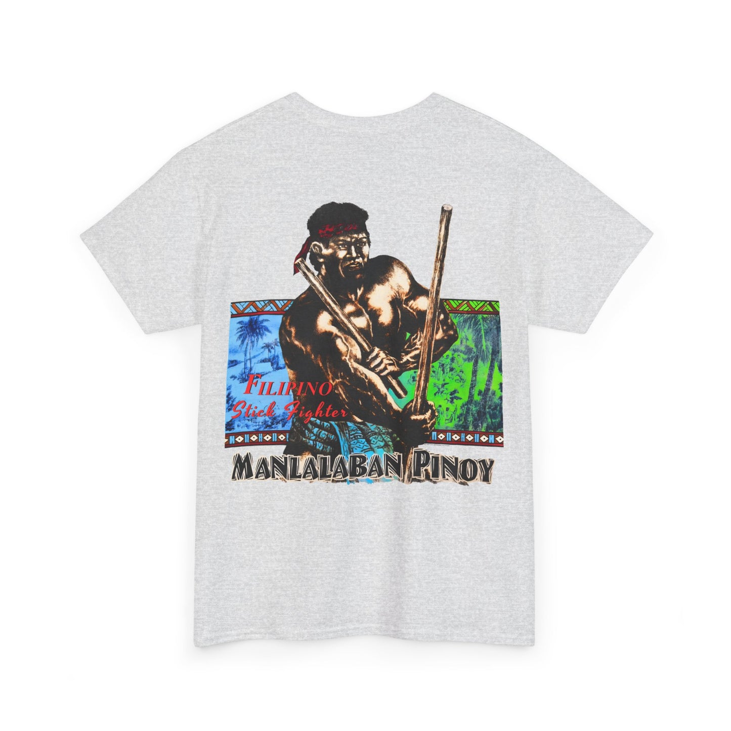 Filipino Strength Manlalaban Pinoy Stick Fighter Vintage Design 90s New Print T-shirt Unisex Heavy Cotton Tee