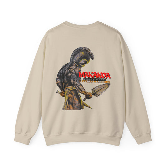 Hawaiian Strength Makakoa The Bold and Fierce Hawaiian Warriors Vintage Design 90s New Print Unisex Heavy Blend™ Crewneck Sweatshirt