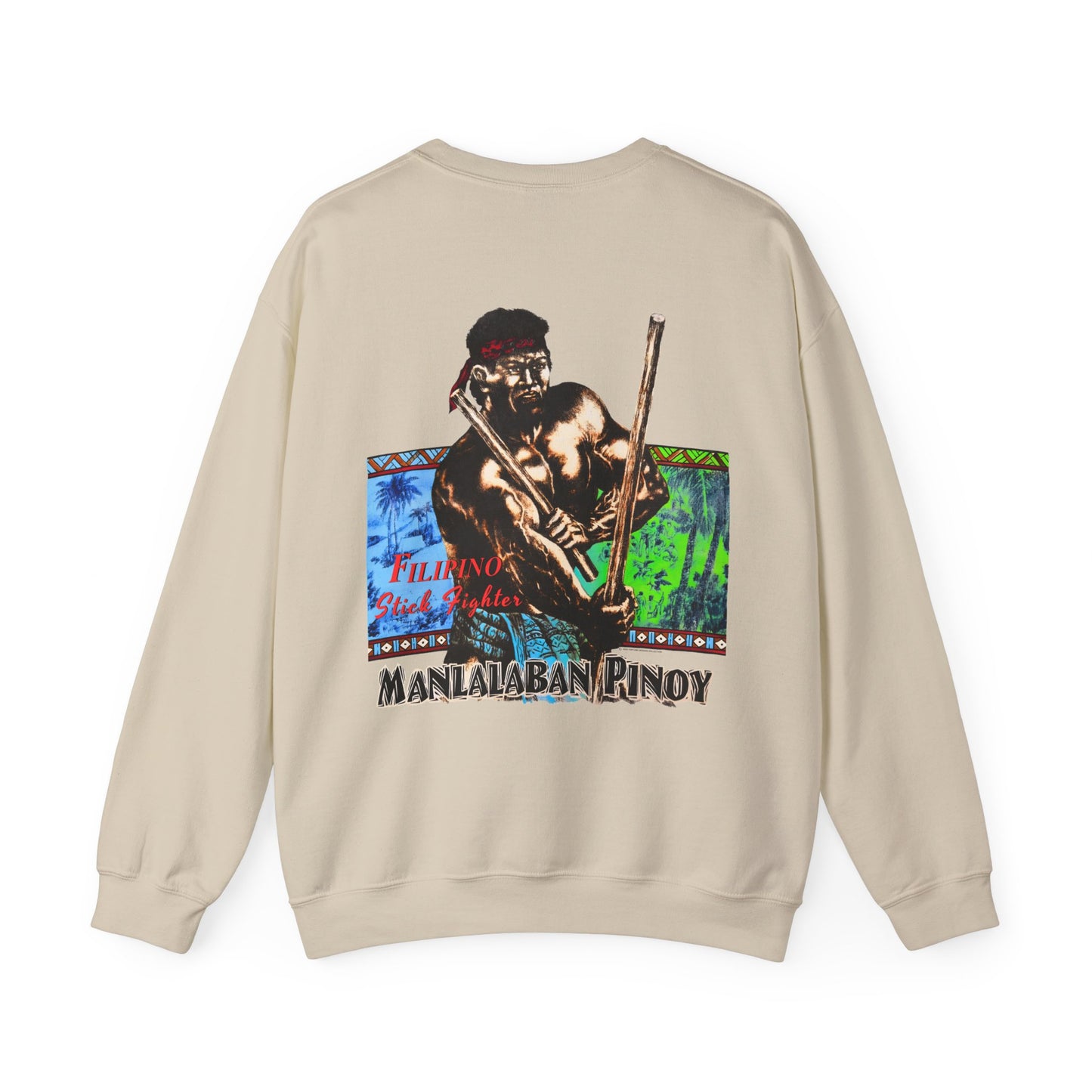 Filipino Strength Manlalaban Pinoy Stick Fighter Vintage Design 90s New Print Unisex Heavy Blend™ Crewneck Sweatshirt