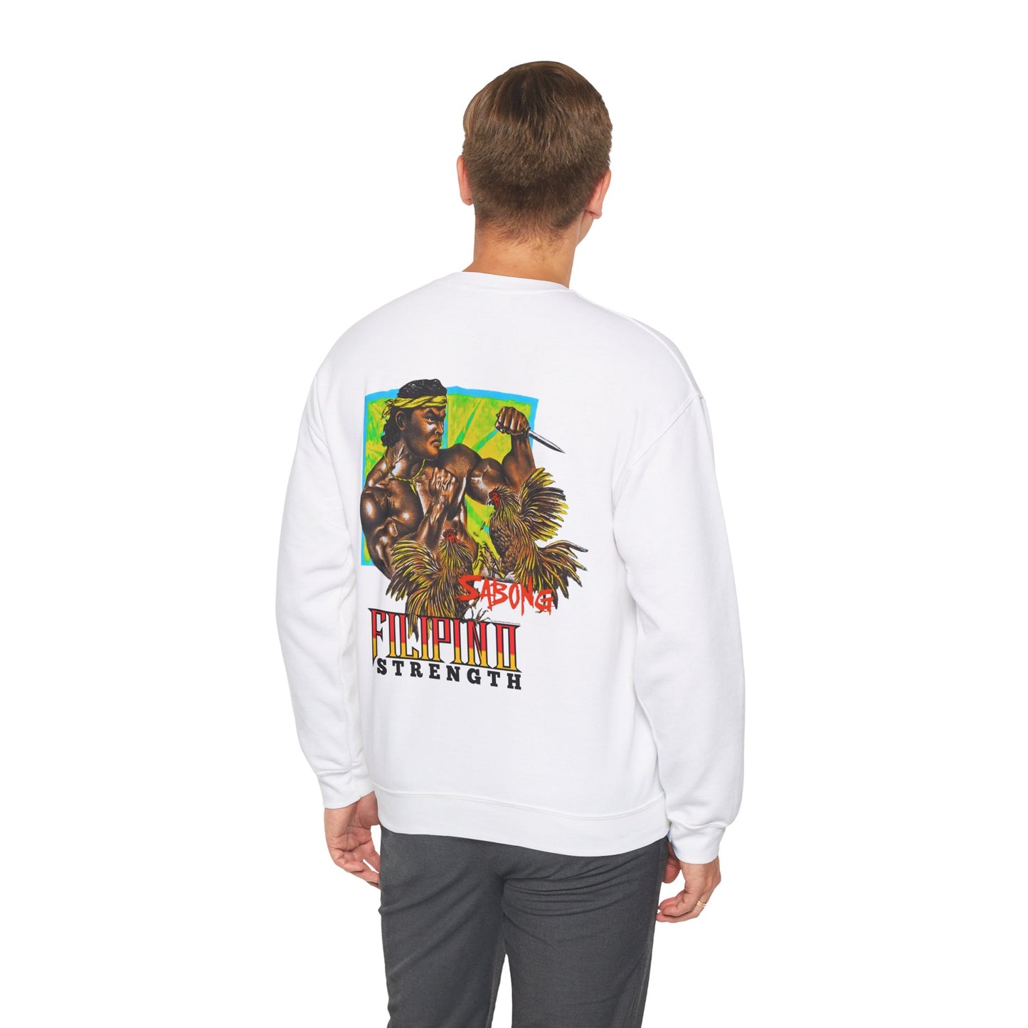 Filipino Strength Sabong Vintage Design 90s New Print Unisex Heavy Blend™ Crewneck Sweatshirt