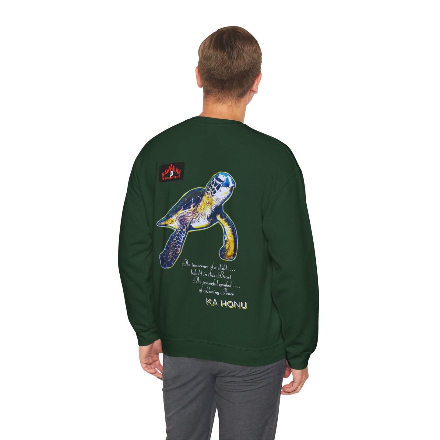 Hawaiian Strength Ka Honu Vintage Design 90s New Print Unisex Heavy Blend™ Crewneck Sweatshirt