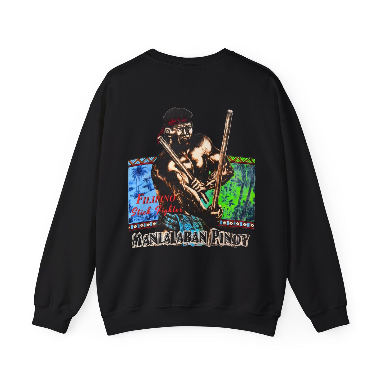 Filipino Strength Manlalaban Pinoy Stick Fighter Vintage Design 90s New Print Unisex Heavy Blend™ Crewneck Sweatshirt