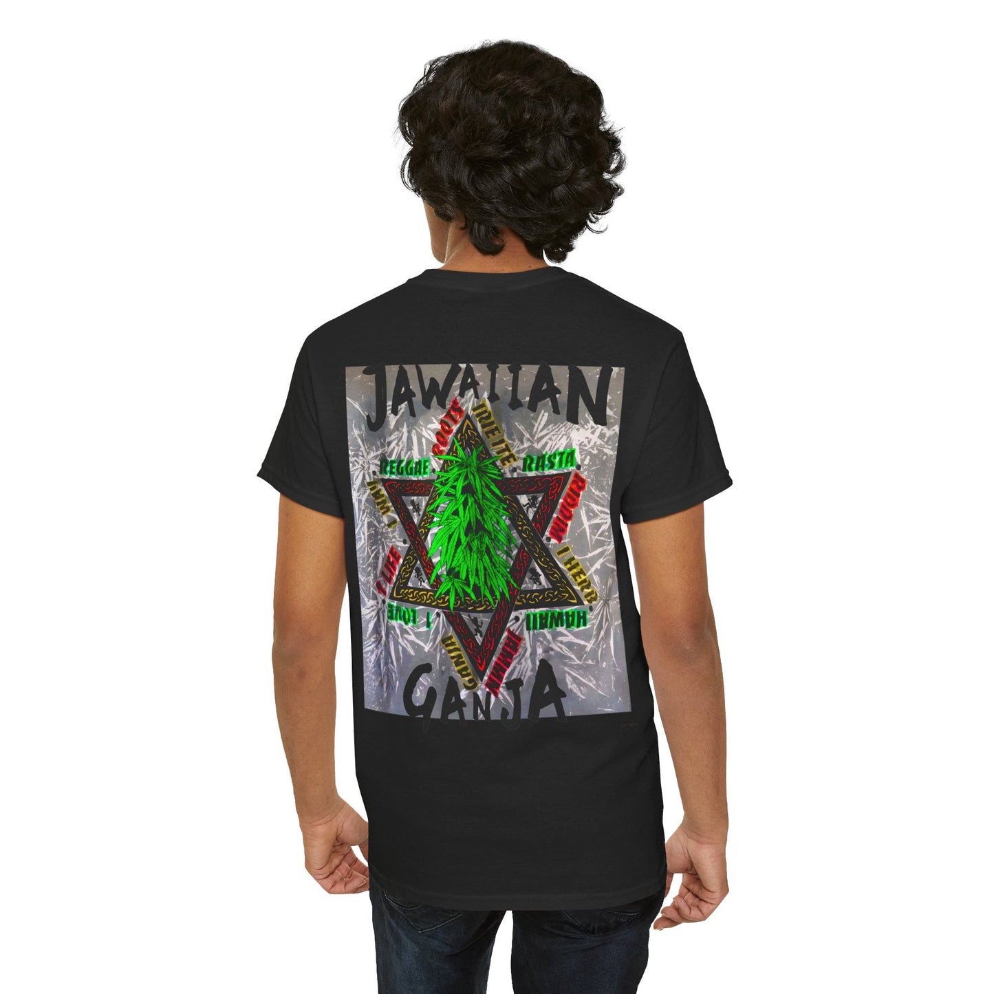 Jawaiian Strength Jawaiian Ganja Vintage Design 90s New Print T-shirt Unisex Heavy Cotton Tee