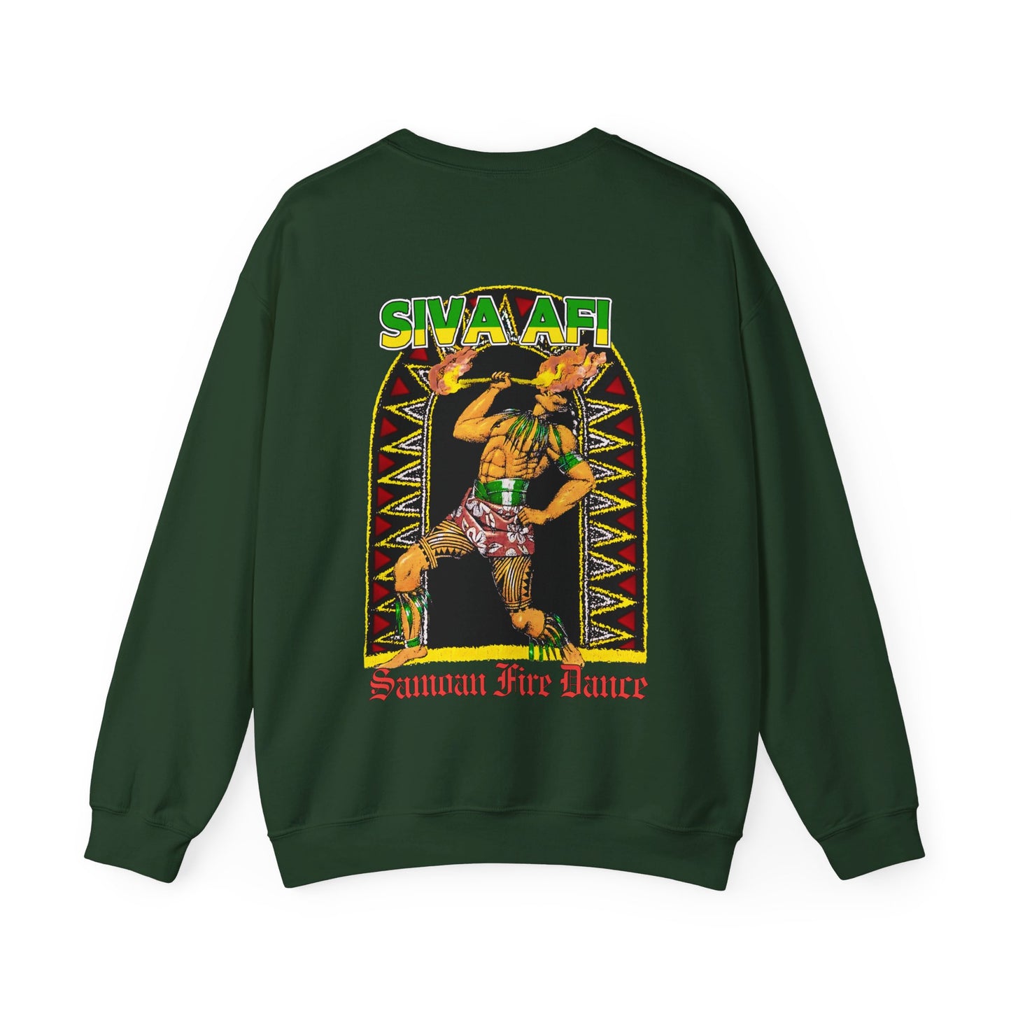 Samoan Strength Siva Afi Samoan Fire Dance Vintage Design 90s New Print Unisex Heavy Blend™ Crewneck Sweatshirt