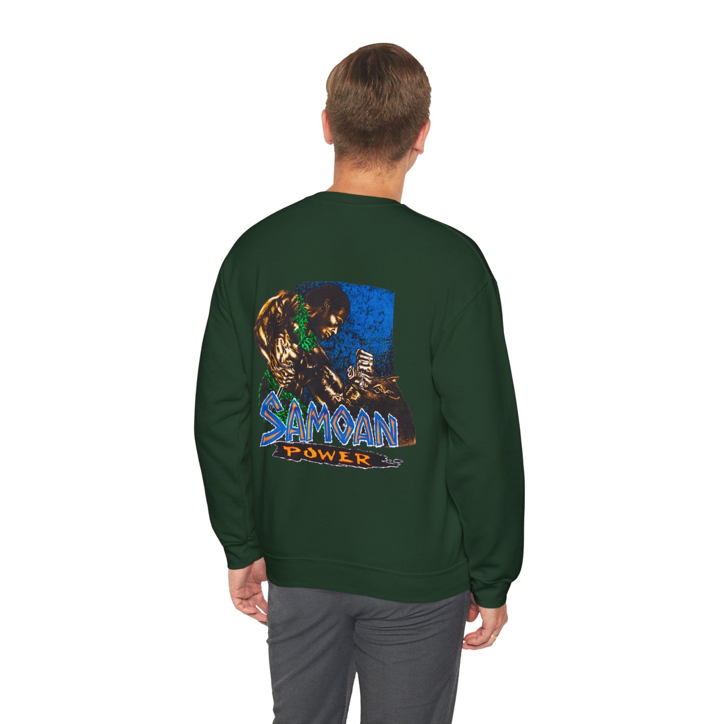 Samoan Strength Samoan Power Vintage Design 90s New Print Unisex Heavy Blend™ Crewneck Sweatshirt