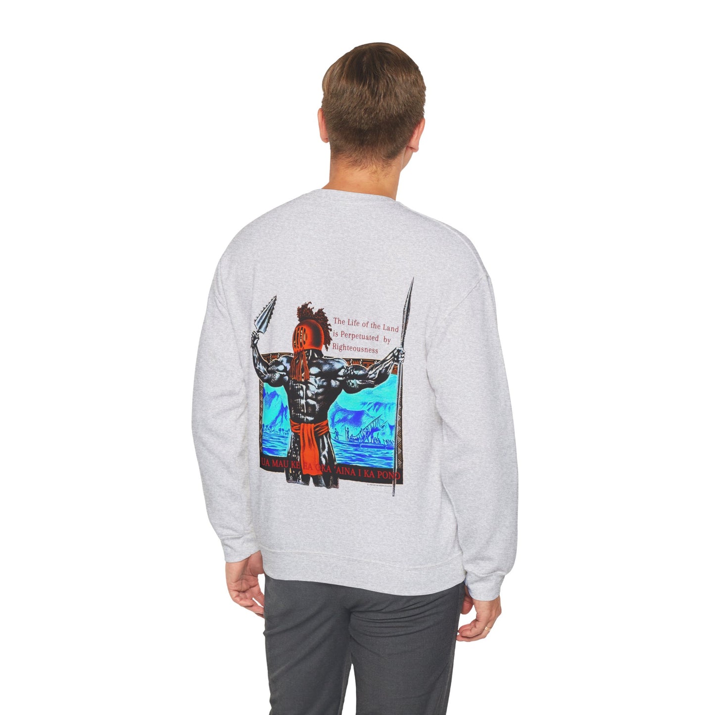 Hawaiian Strength The Life of the Land is Perpetuated by Righteousness Ua Mau Ke Ea Oka 'Aina I Ka Pono Unisex Heavy Blend™ Crewneck Sweatshirt