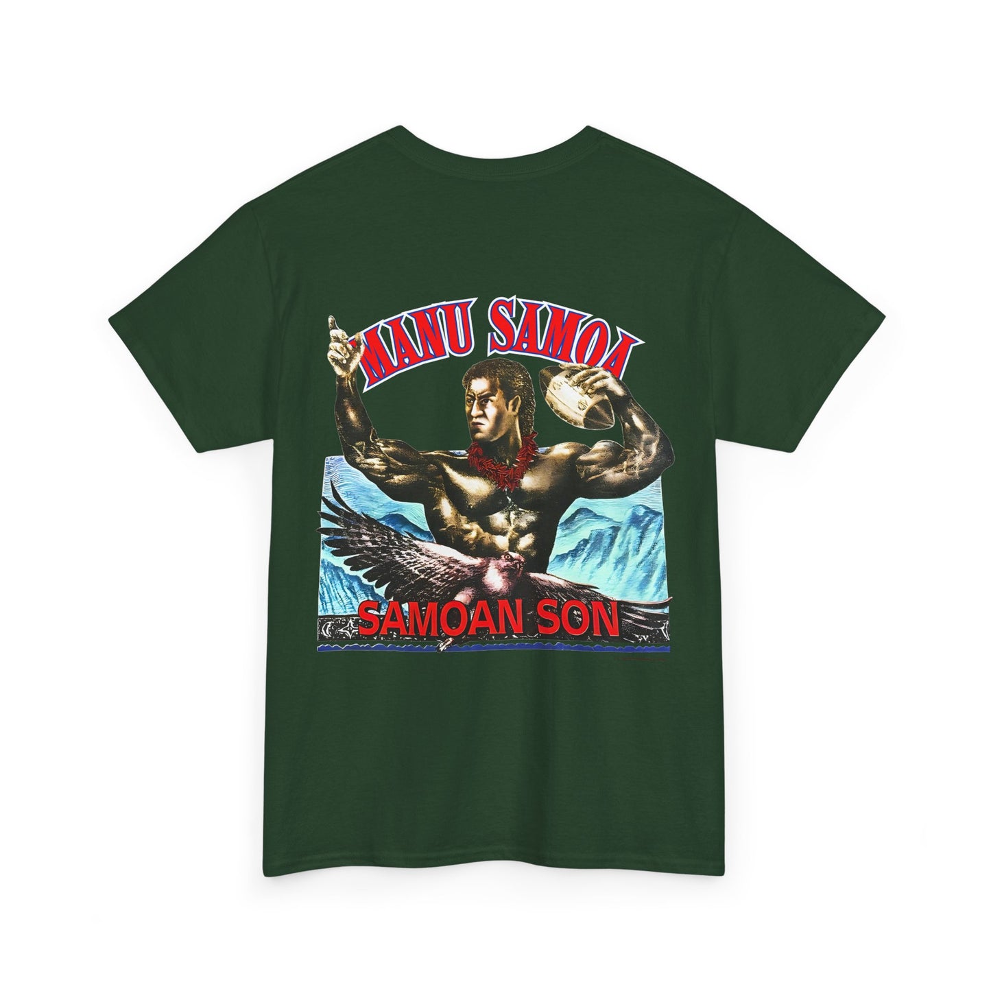 Samoan Strength Manu Samoa Samoan Son Vintage 90s Design New Print Unisex Heavy Cotton Tee