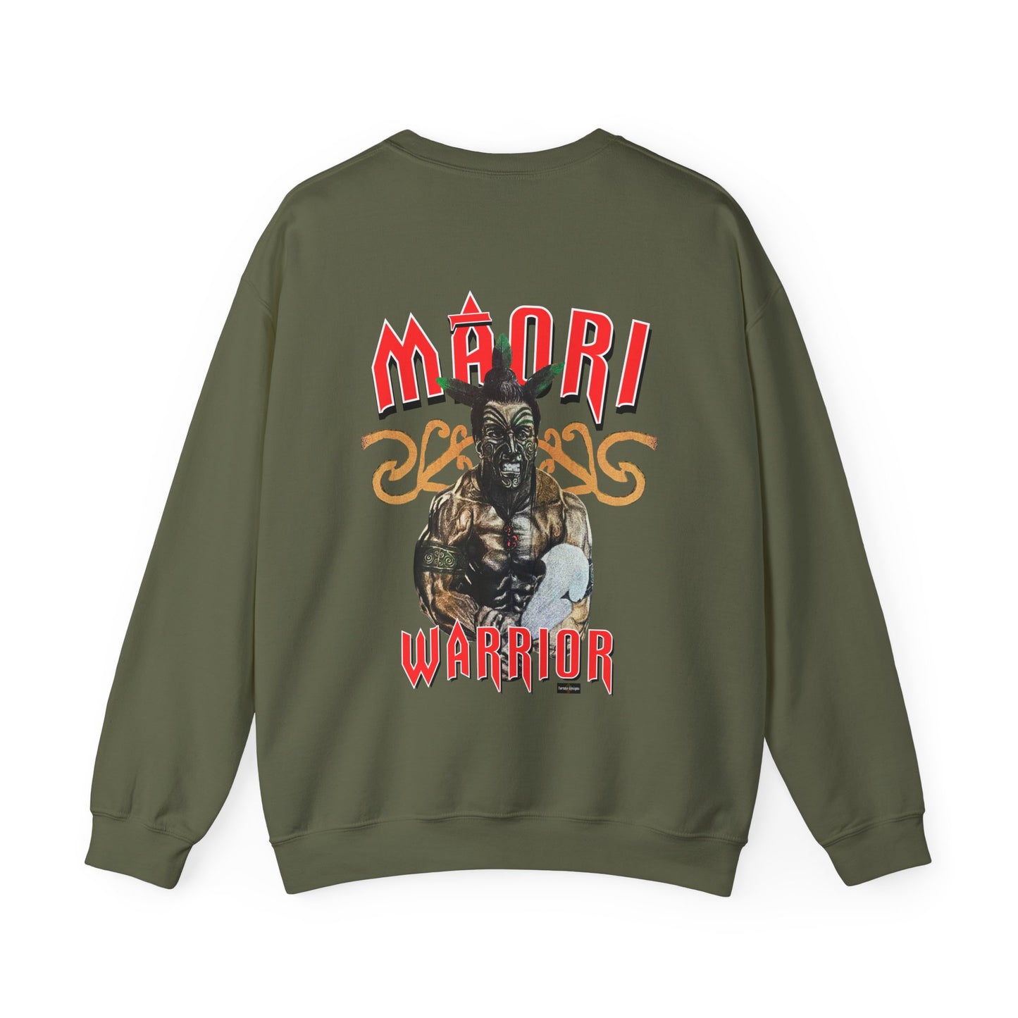 Local Strength Maori Warrior Vintage Design 90s New Print Unisex Heavy Blend™ Crewneck Sweatshirt