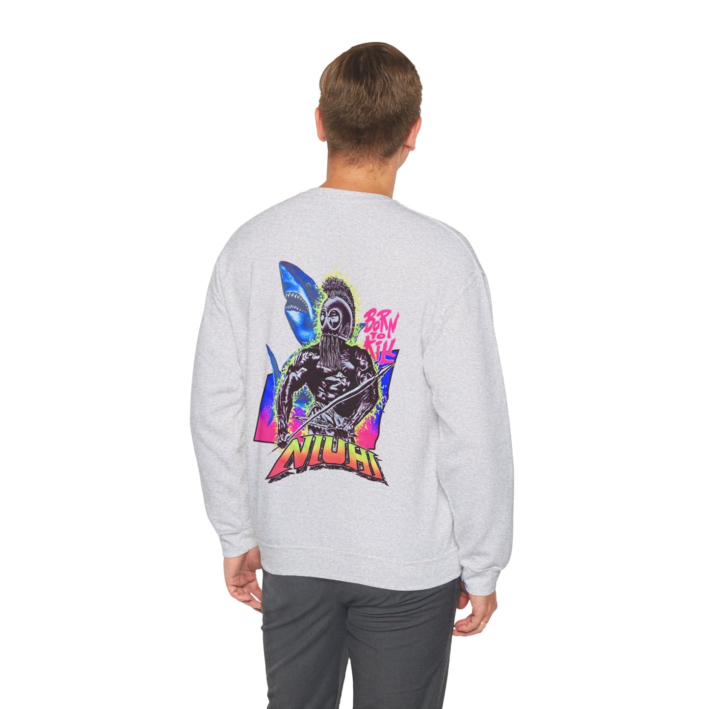 Hawaiian Strength Niuhi Born To Kill Vintage Design 90s New Print Unisex Heavy Blend™ Crewneck Sweatshirt