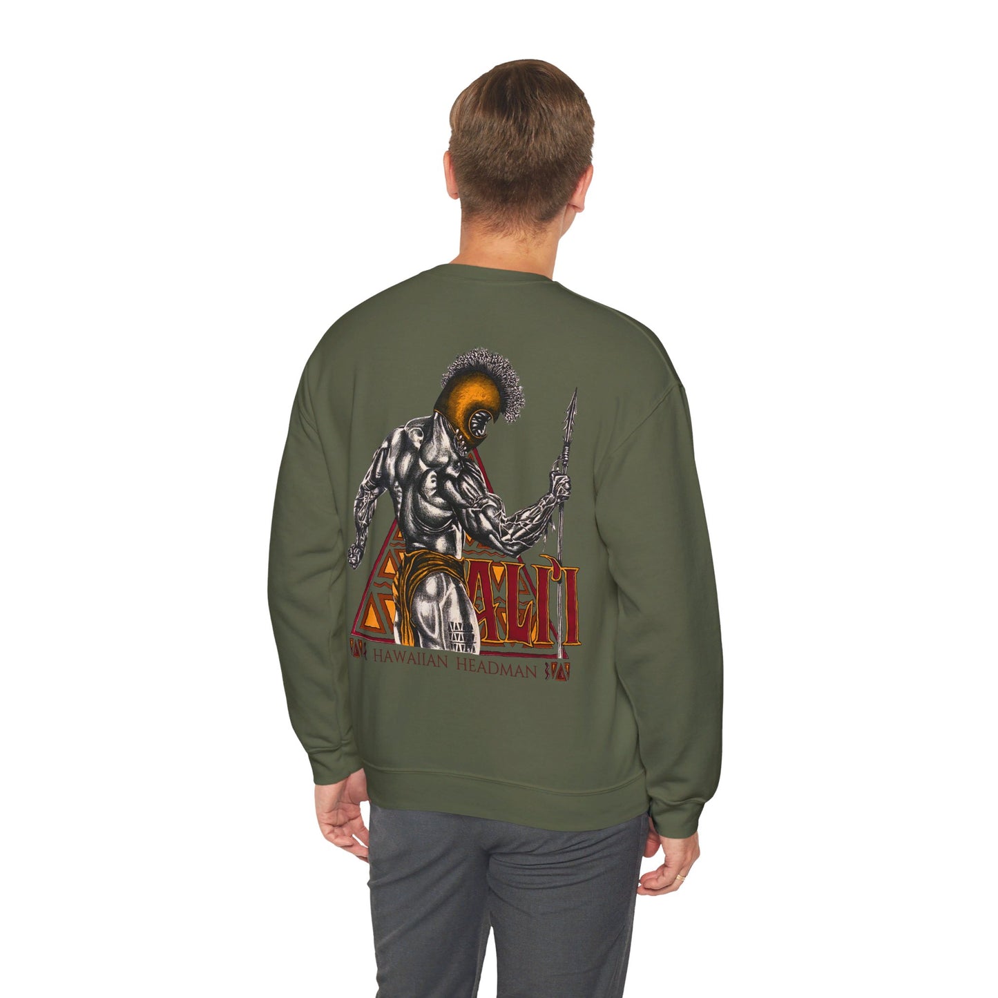 Hawaiian Strength Ali'i Hawaiian Headman Vintage Design 90s New Print Unisex Heavy Blend™ Crewneck Sweatshirt