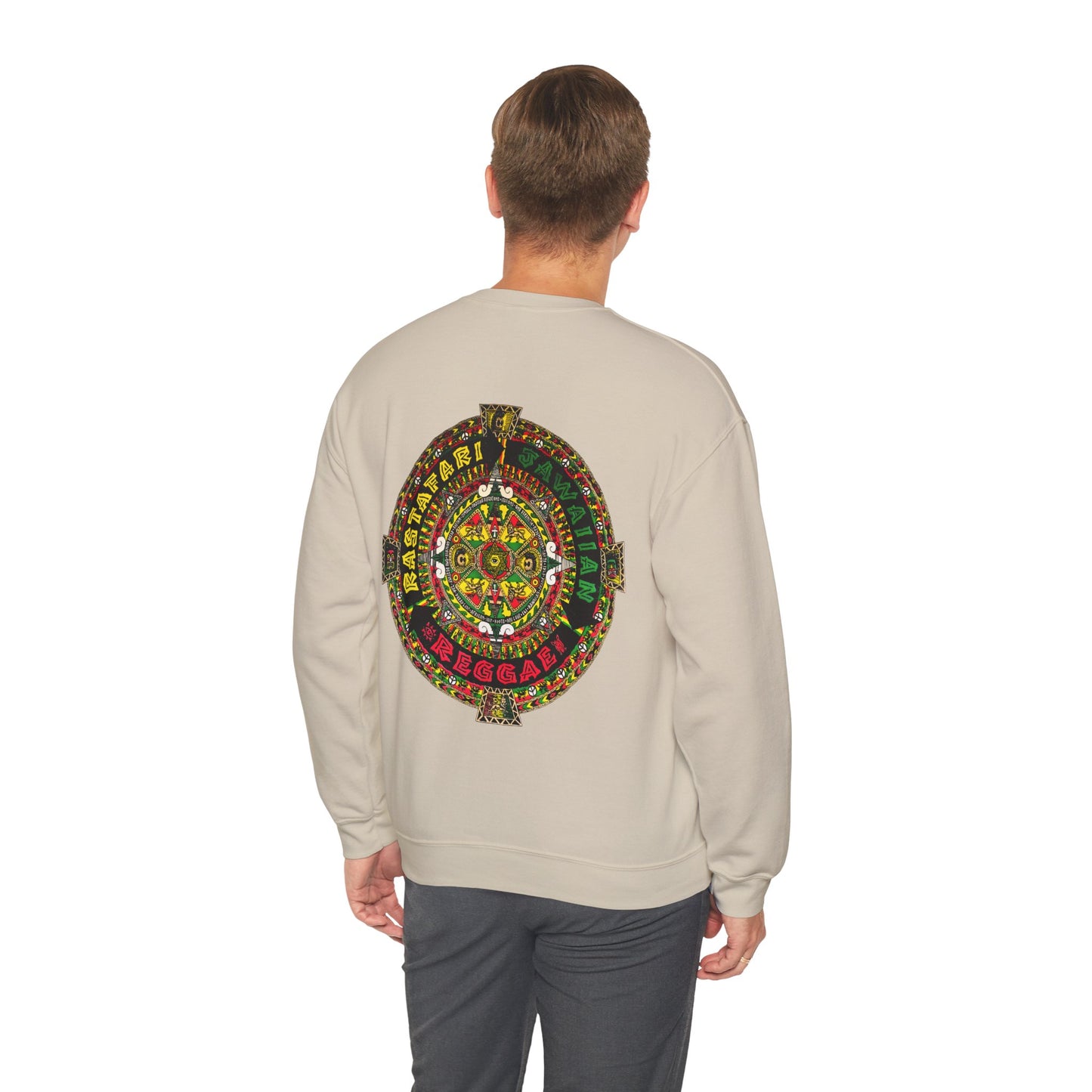 Jawaiian Strength Rastafari Jawaiian Reggae Vintage Design 90s New Print Unisex Heavy Blend™ Crewneck Sweatshirt