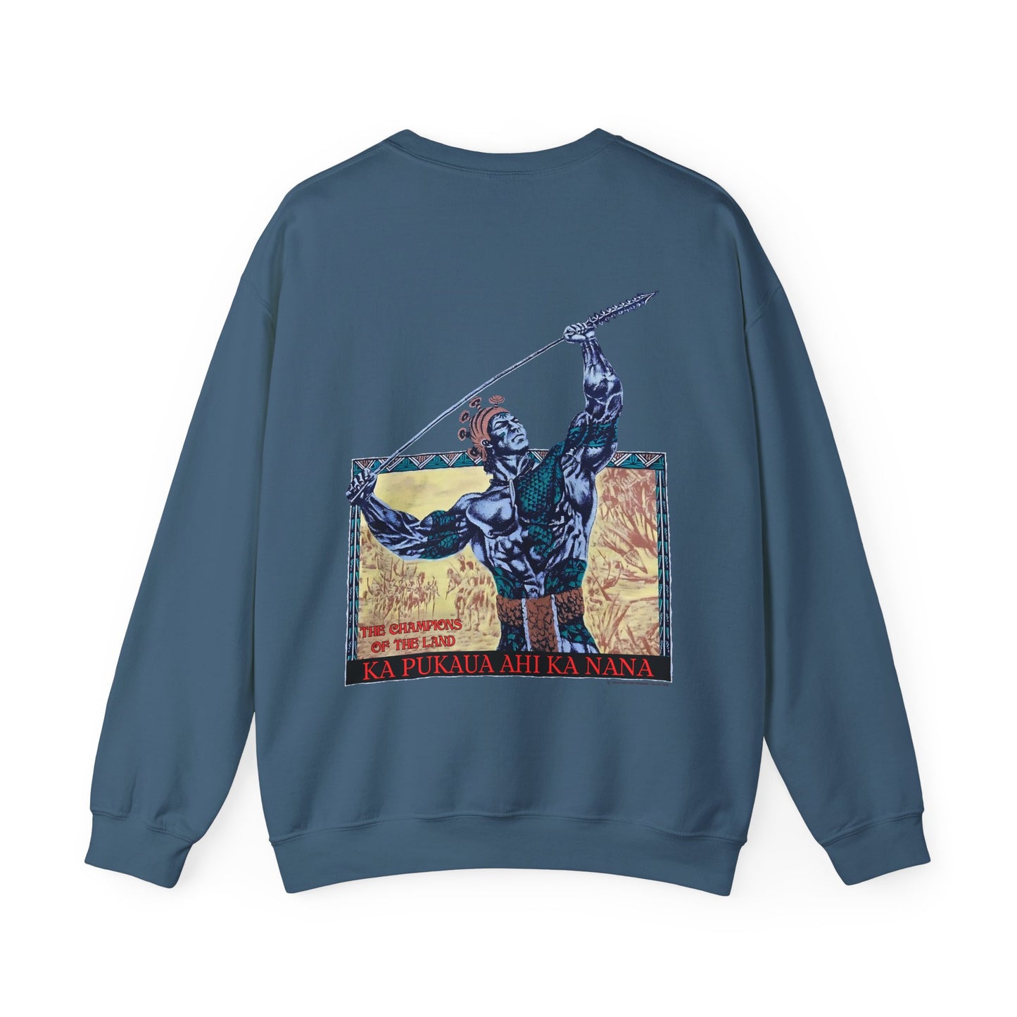 Hawaiian Strength The Champions of the Land Ka Pukaua Ahi Ka Nana Vintage Design 90s New Print Unisex Heavy Blend™ Crewneck Sweatshirt
