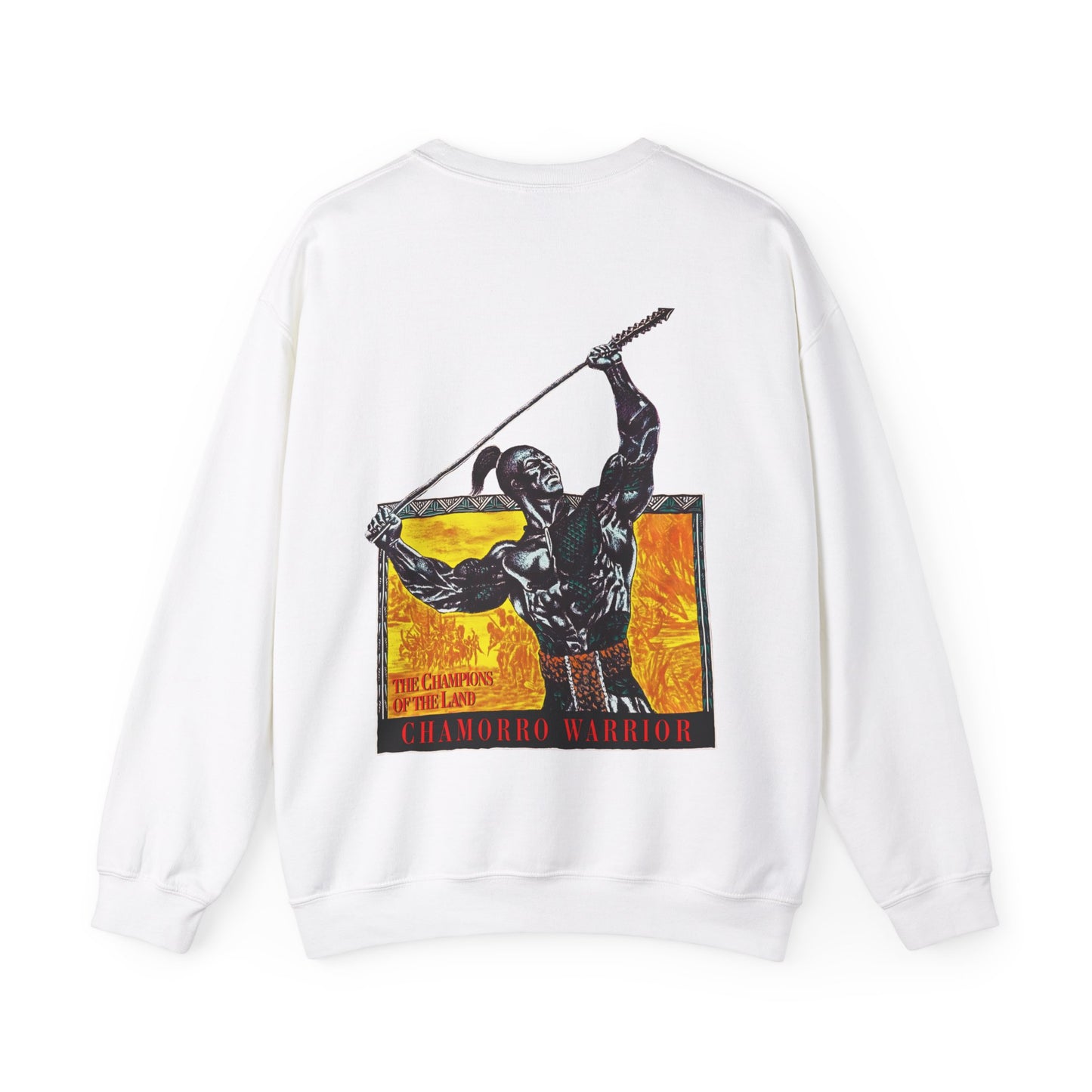 Chamorro Warrior Guam The Champions Of The Land Vintage Design 90s New Print Unisex Heavy Blend™ Crewneck Sweatshirt