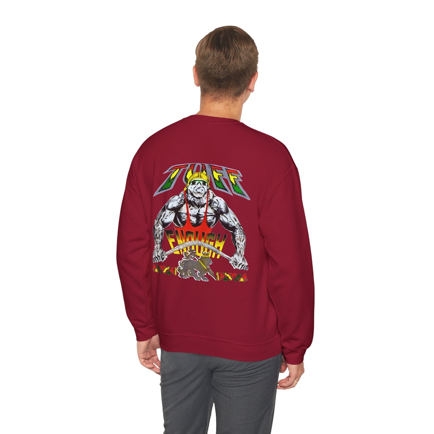 Jawaiian Strength Tuff Enough Vintage Design 90s New Print Unisex Heavy Blend™ Crewneck Sweatshirt