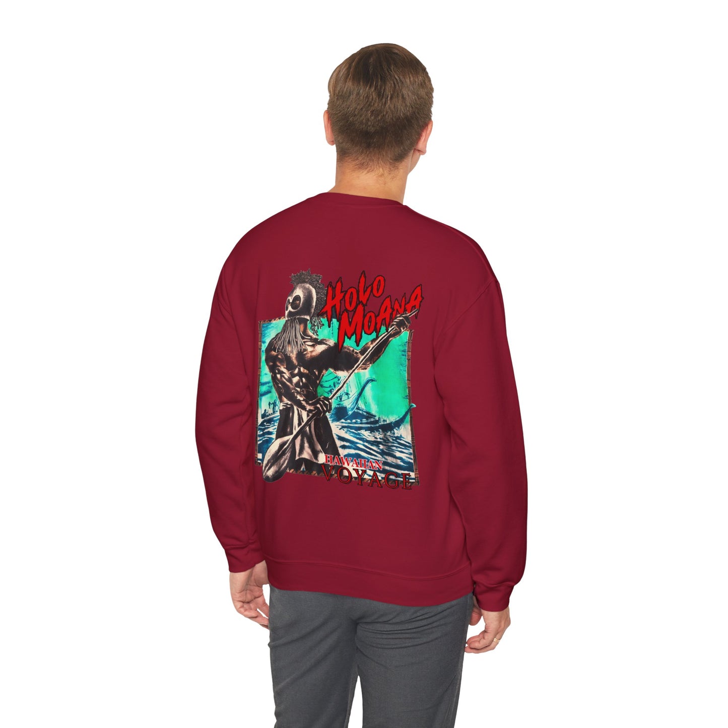 Hawaiian Strength Holo Moana Hawaiian Voyage Vintage Design 90s New Print Unisex Heavy Blend™ Crewneck Sweatshirt