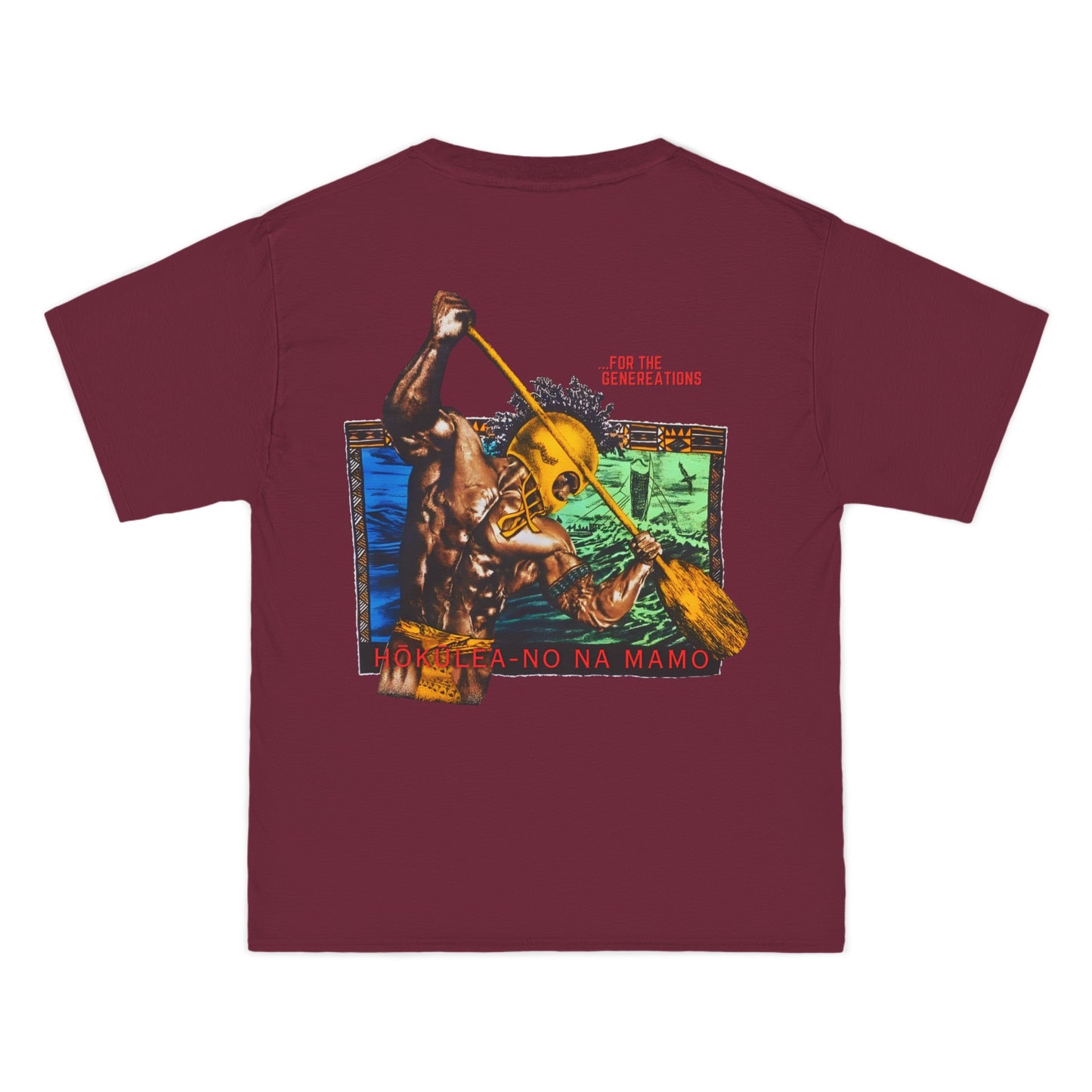 Hawaiian Strength For The Generations Hokulea-no Na Mamo Vintage Design 90s New Print Beefy-T®  Short-Sleeve T-Shirt