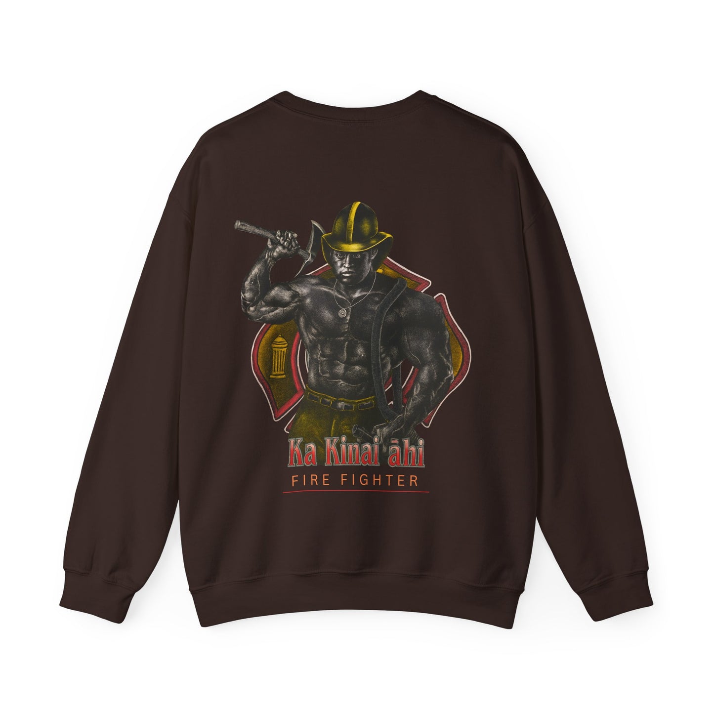 Hawaiian Strength Fire Fighter Ka Kainai ahi Vintage Design 90s New Print Unisex Heavy Blend™ Crewneck Sweatshirt