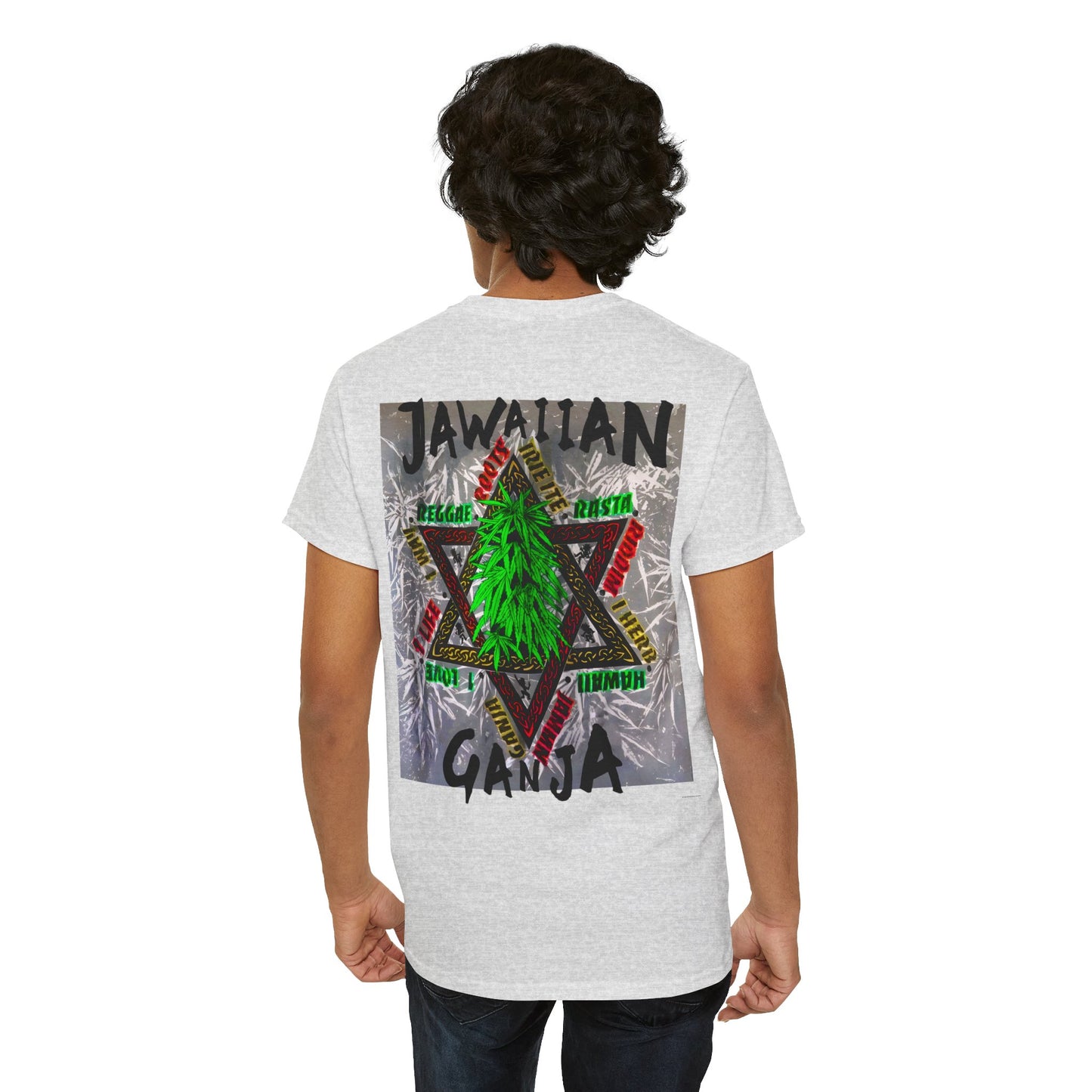 Jawaiian Strength Jawaiian Ganja Vintage Design 90s New Print T-shirt Unisex Heavy Cotton Tee