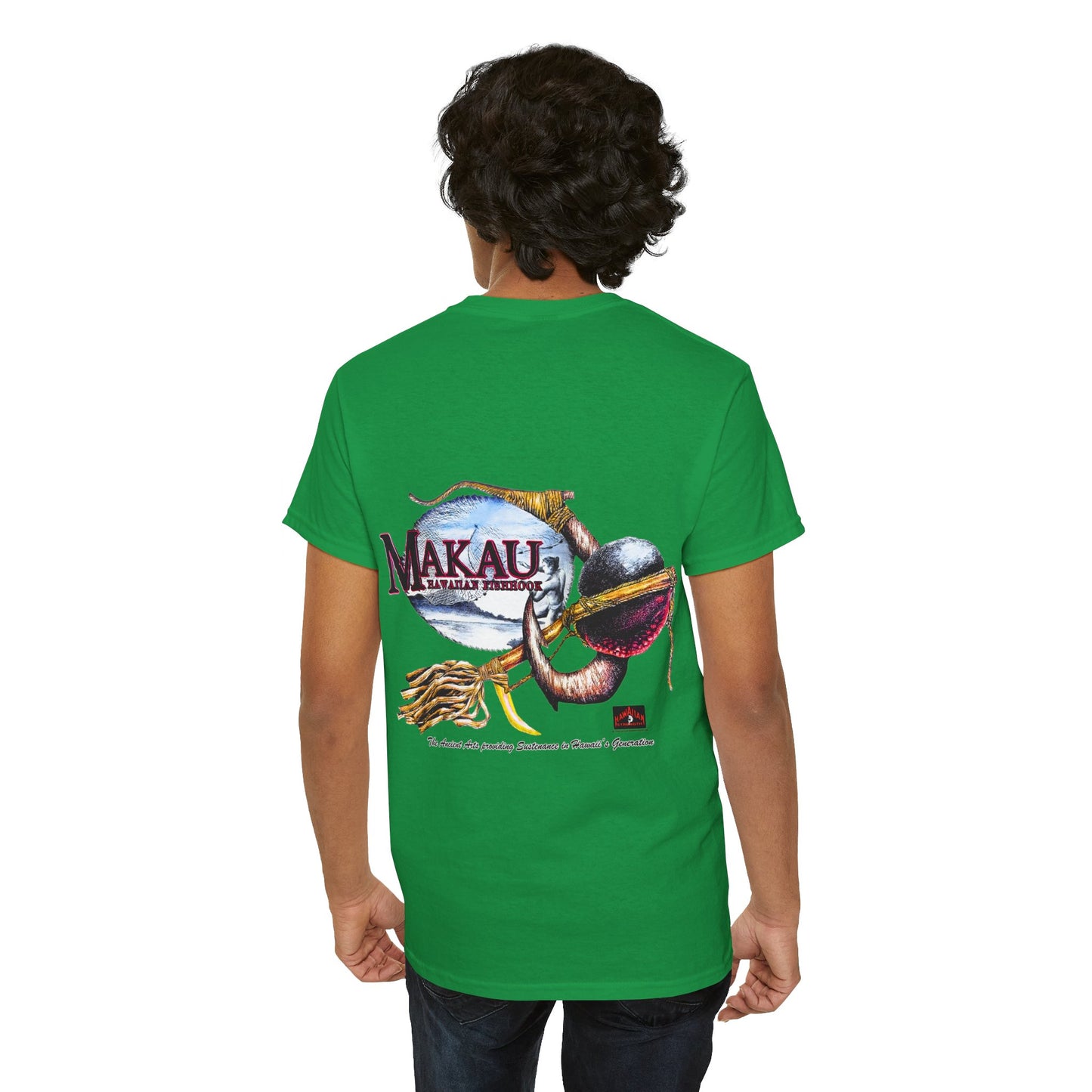 Hawaiian Strength Makau Hawaiian Fishhook Vintage Design 90s New Print T-shirt Unisex Heavy Cotton Tee