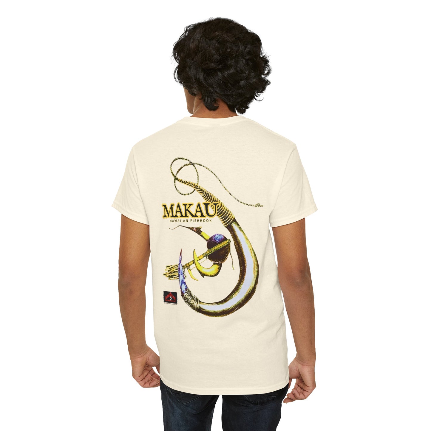 Hawaiian Strength Makau Hawaiian Fishhook Vintage Design 90s New Print Unisex Heavy Cotton Tee