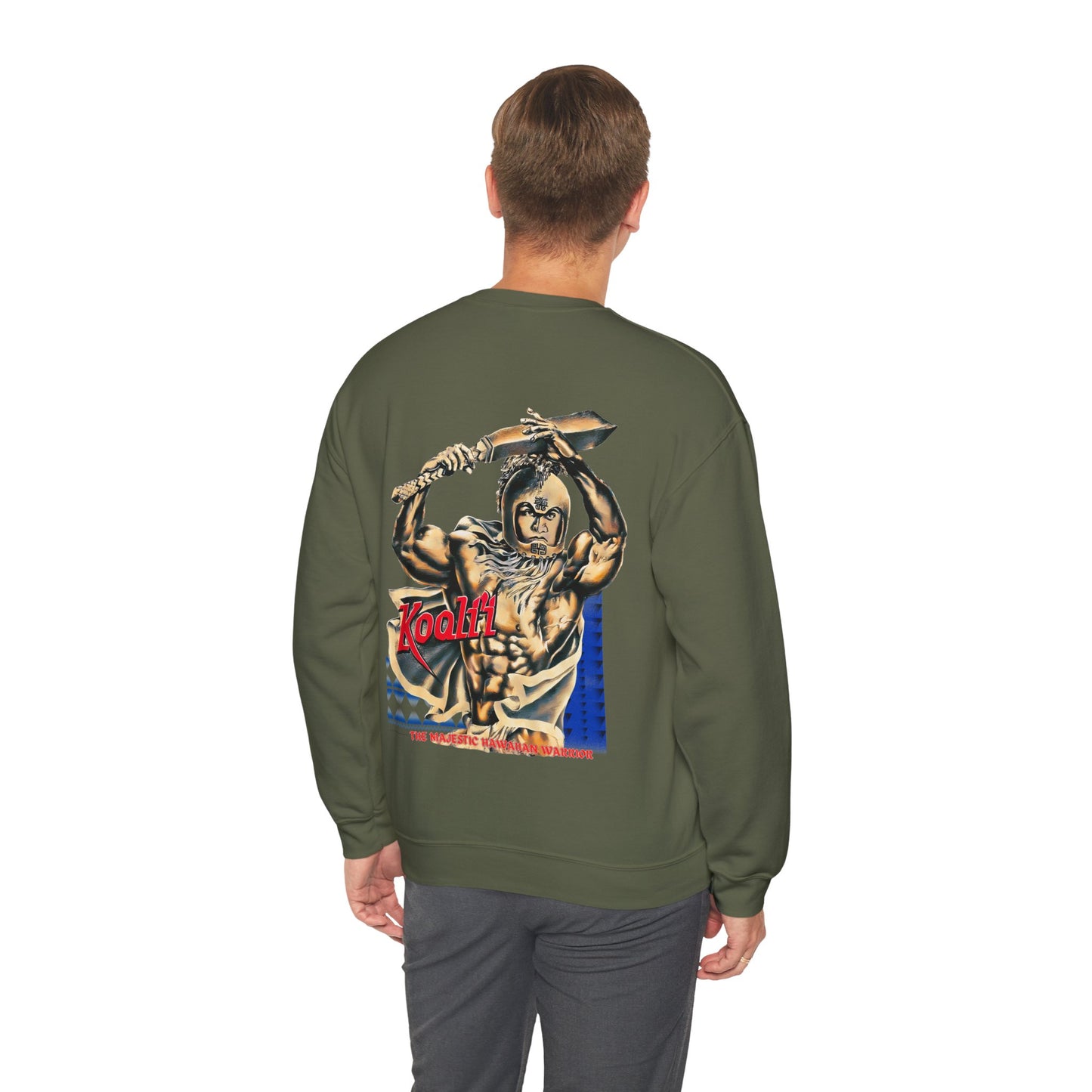 Hawaiian Strength Koali'i The Majestic Hawaiian Warrior Vintage Design 90s New Print Unisex Heavy Blend™ Crewneck Sweatshirt