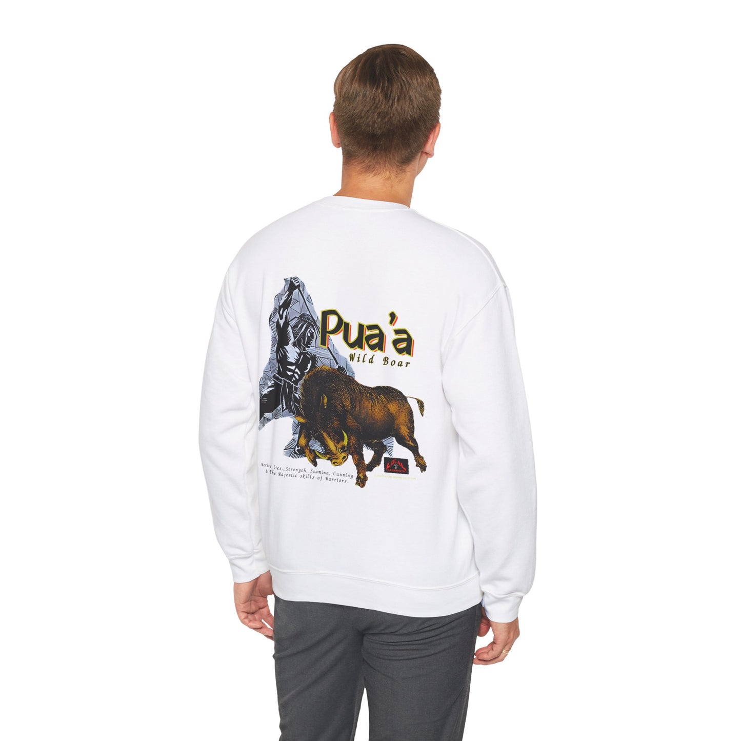 Local Strength Pua'a Wild Boar Vintage Design 90s New Print Unisex Heavy Blend™ Crewneck Sweatshirt