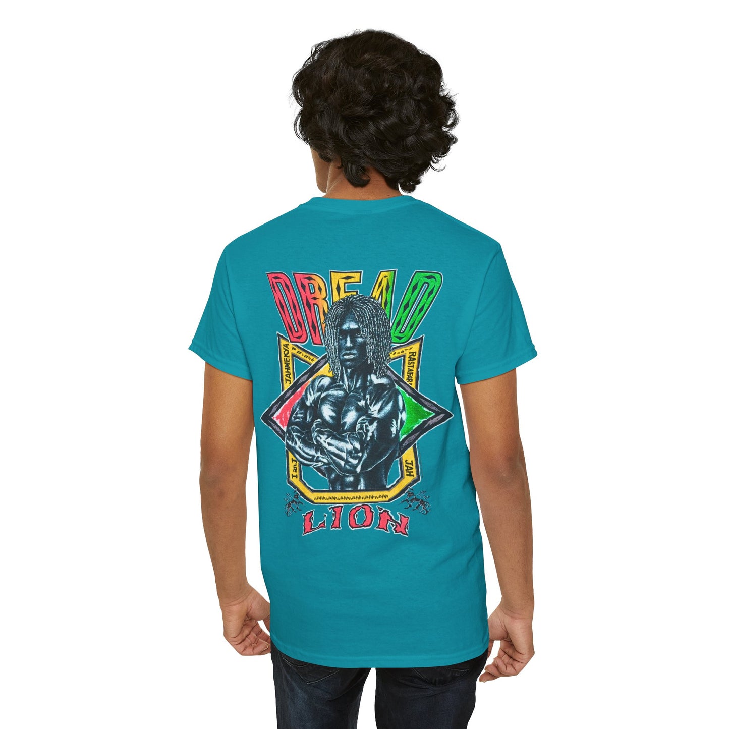 Jawaiian Strength Dread Lion Vintage 90s Design New Print Unisex Heavy Cotton Tee