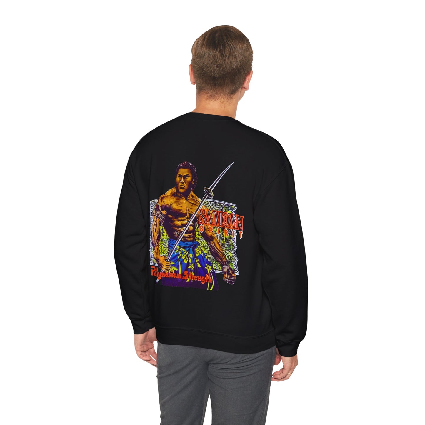 Samoan Strength Samoan Spirit Polynesian Strength Vintage Design 90s New Print Unisex Heavy Blend™ Crewneck Sweatshirt